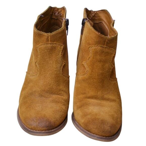 Marc Fisher Brown Suede Ankle Boots Bootie Snake Print Western Boho 8M - Picture 2 of 7